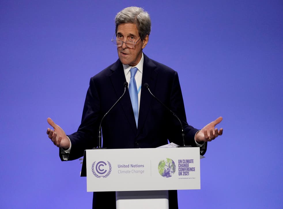 <p>US climate envoy John Kerry speaks at Cop26 </p>
