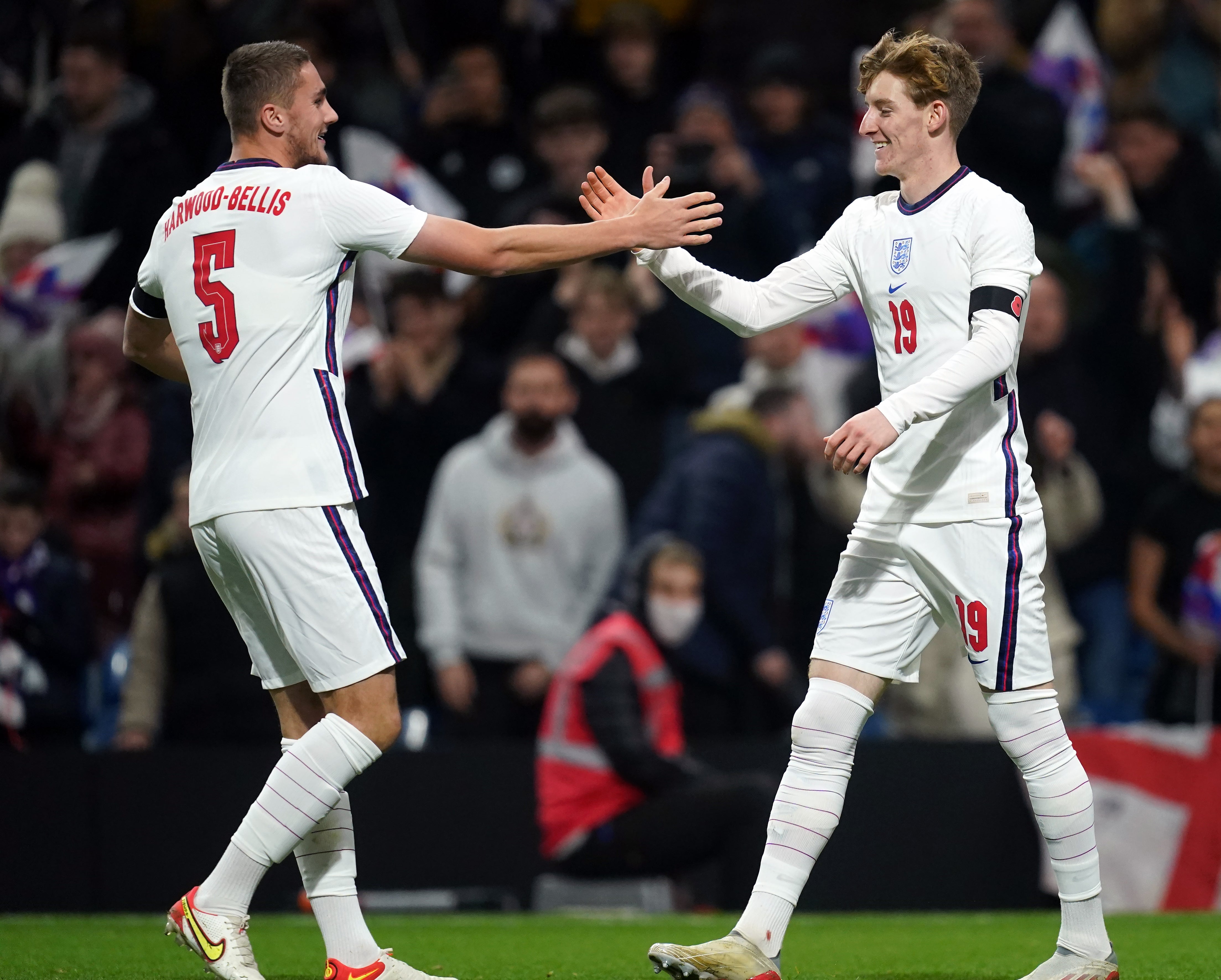 England Under-21s’ Anthony Gordon (right) struck early in Burnley (Martin Rickett/PA)