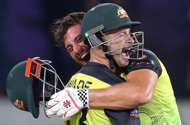 <p>Marcus Stoinis and Matthew Wade inspired Australia to victory over Pakistan (Kamran Jebreili/AP/PA)</p>