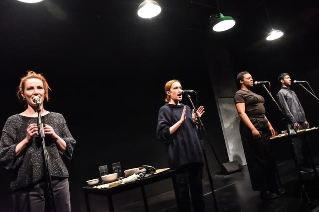 <p>Four become one: (from left) Eve Ponsonby, Eleanor Henderson, Morónkẹ́ Akinọlá and Ragevan Vasan</p>