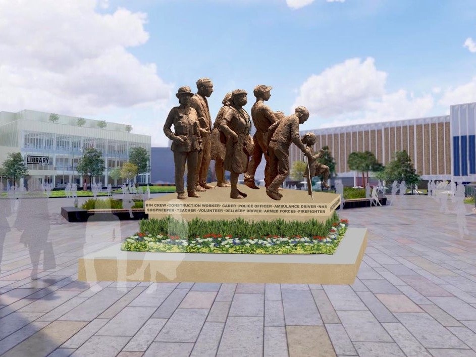 Artist’s impression of Covid memorial sculpture in Barnsley town centre