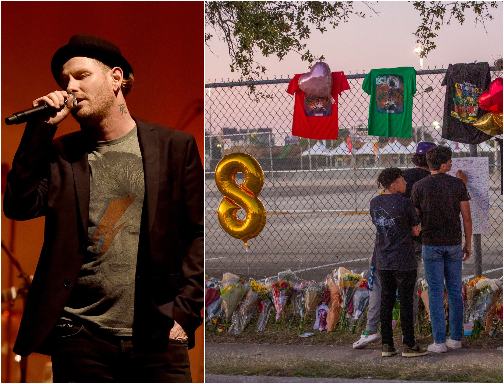 <p>Corey Taylor paid tribute to the victims of the Astroworld tragedy</p>