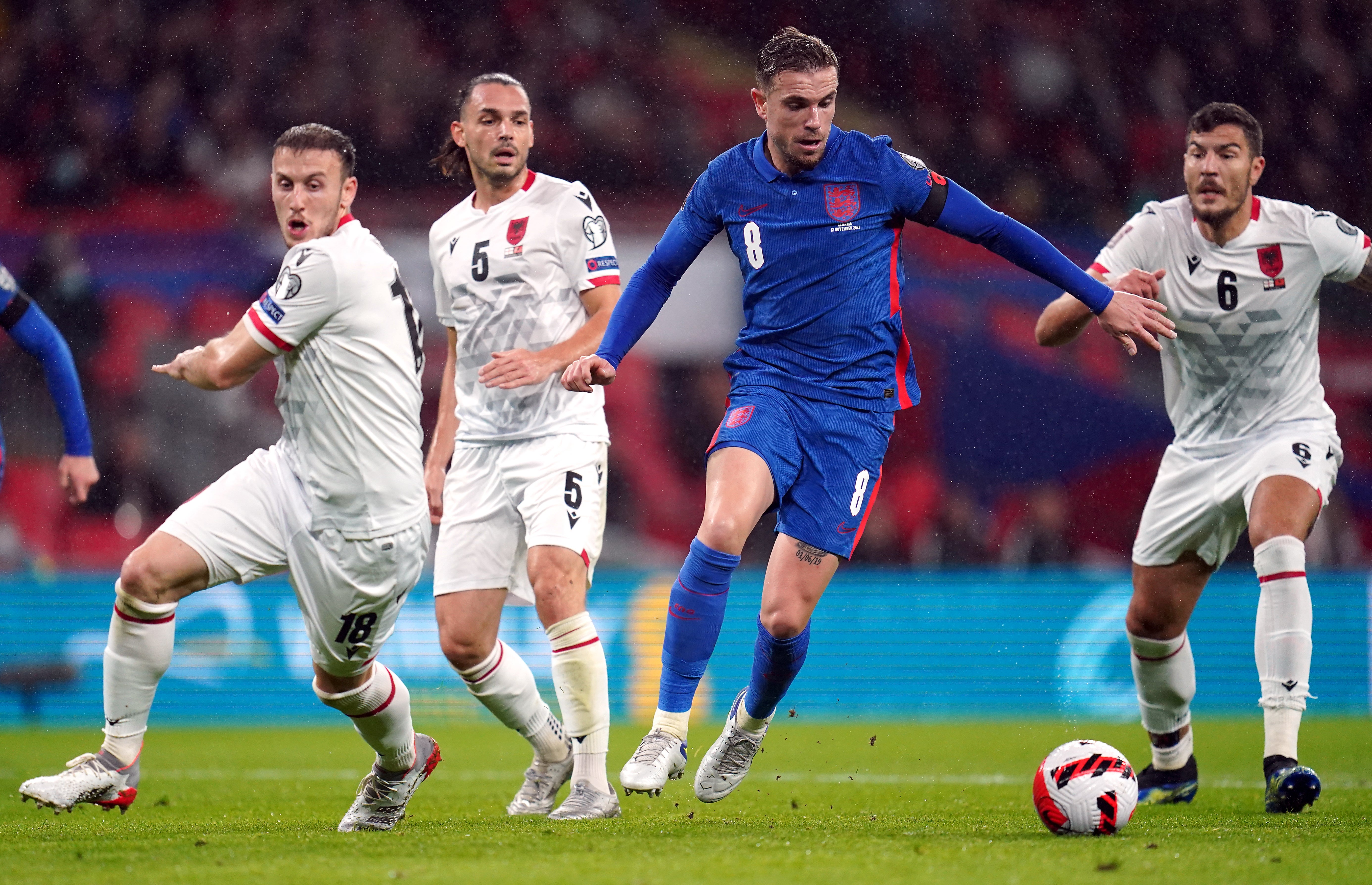 Jordan Henderson (second right) was among the scorers at Wembley (Nick Potts/PA)