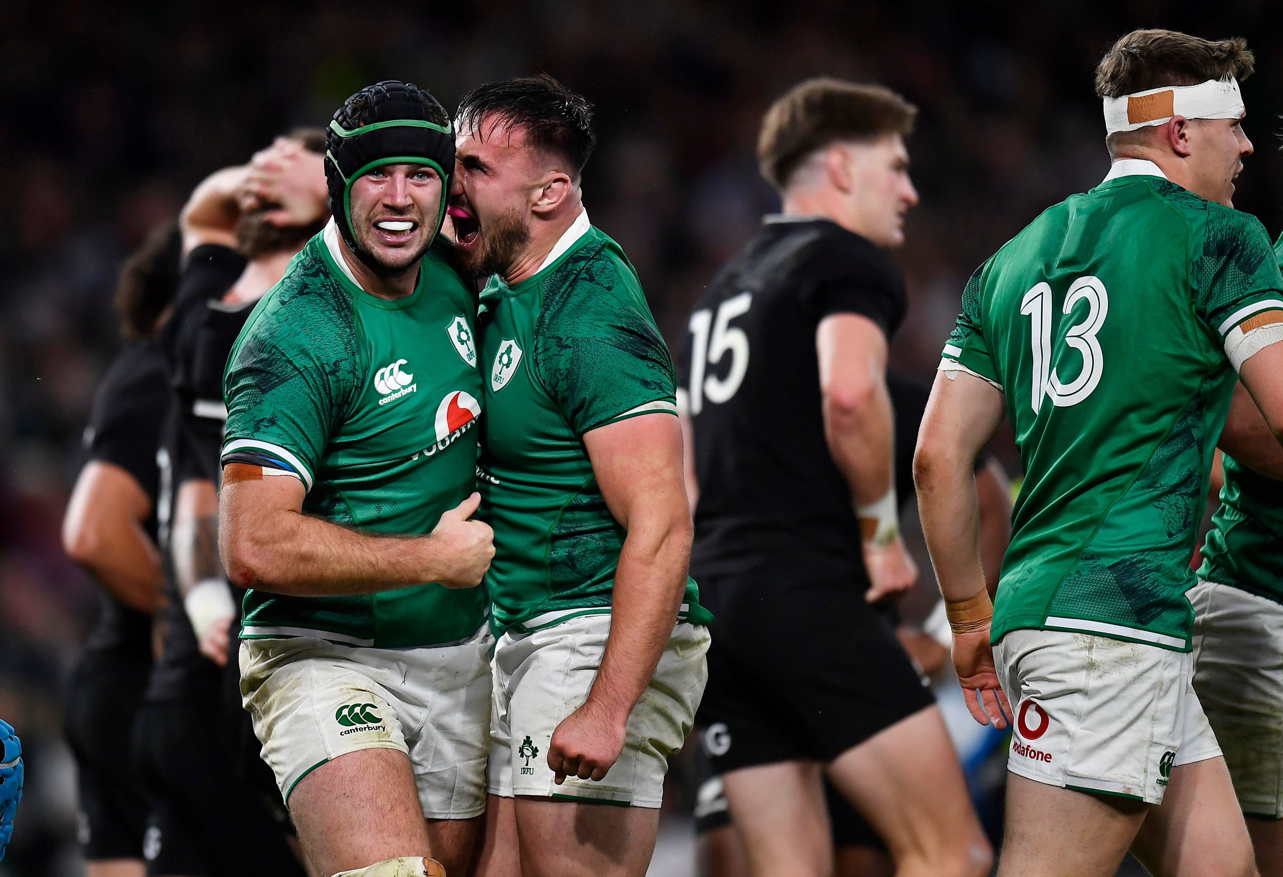 Ireland's Caelan Doris celebrates scoring