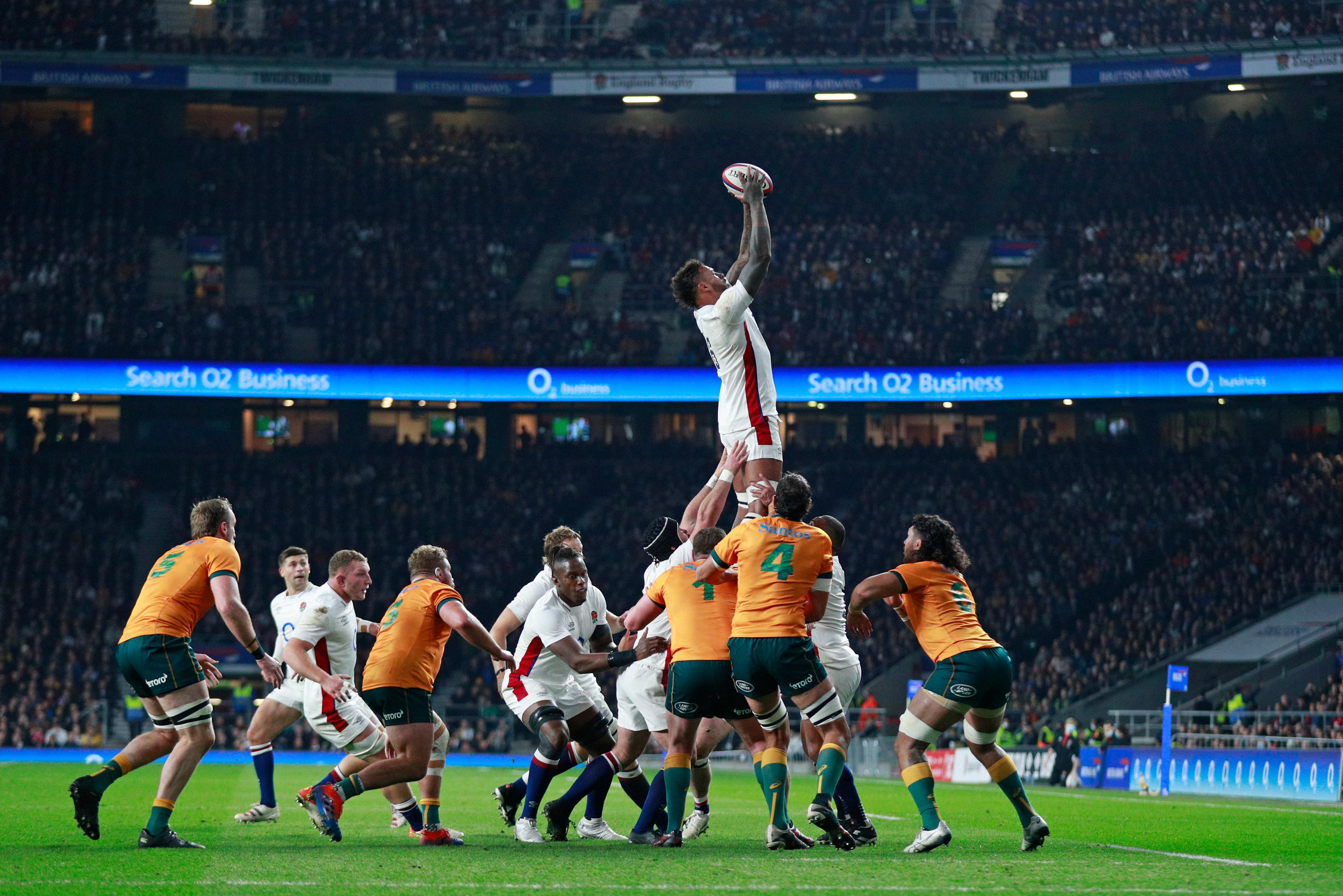 Courtney Lawes claims a lineout