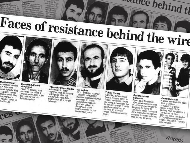<p>Some of the individuals imprisoned by Israel </p>