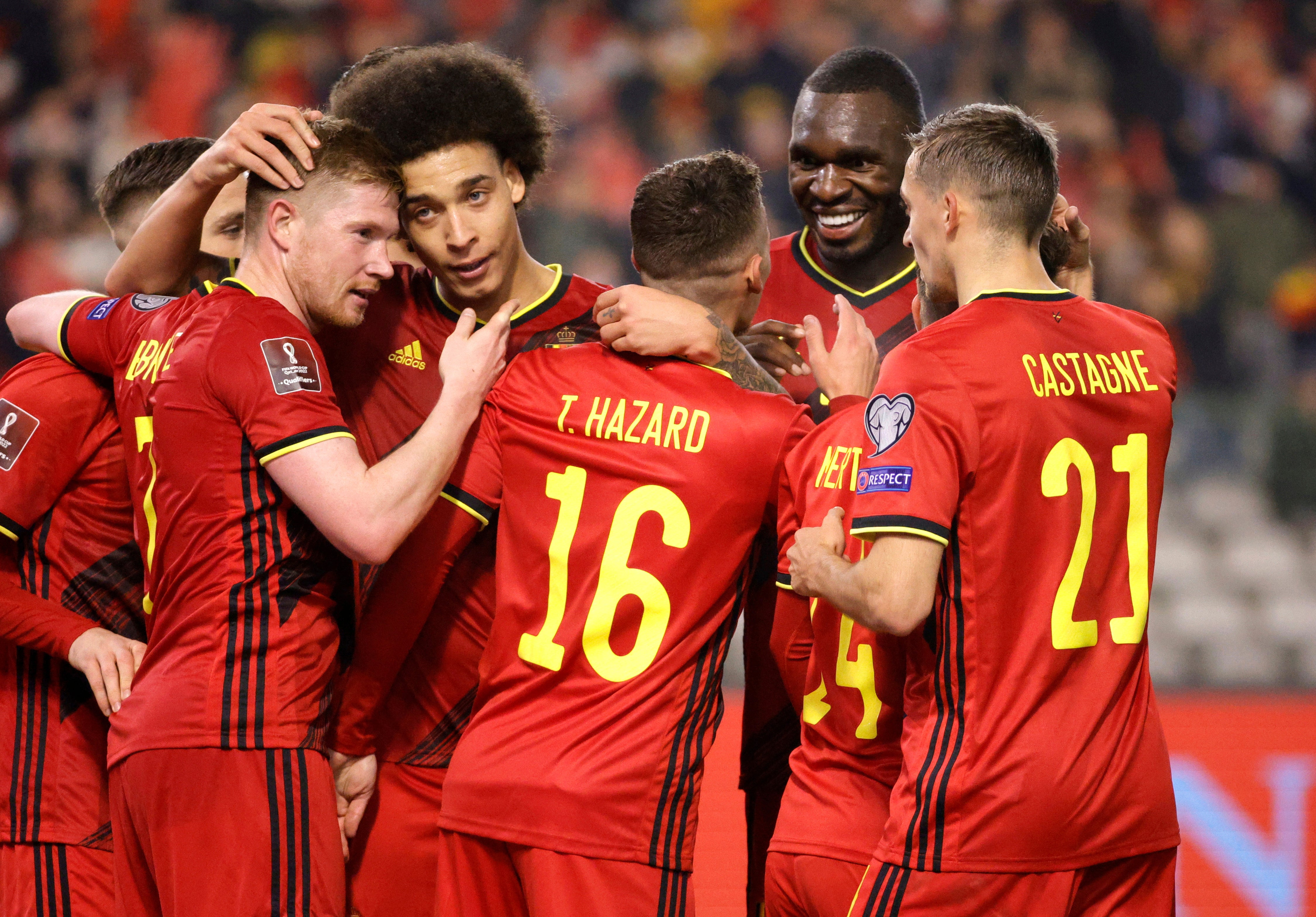Belgium booked their place in Qatar by beating Estonia (Olivier Matthys/AP)