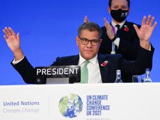 Cop26: Alok Sharma denies climate pact failure and hails ‘historic language’ about coal