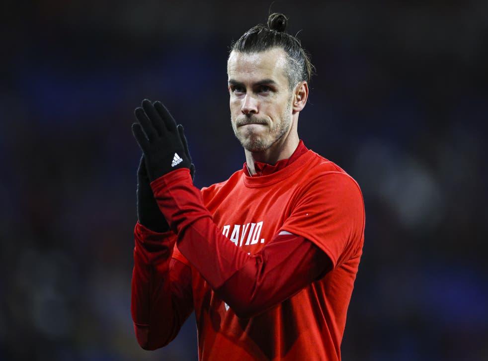 Wales captain Gareth Bale acknowledges the crowd before winning his 100th cap on Saturday (Bradley Collyer/PA)