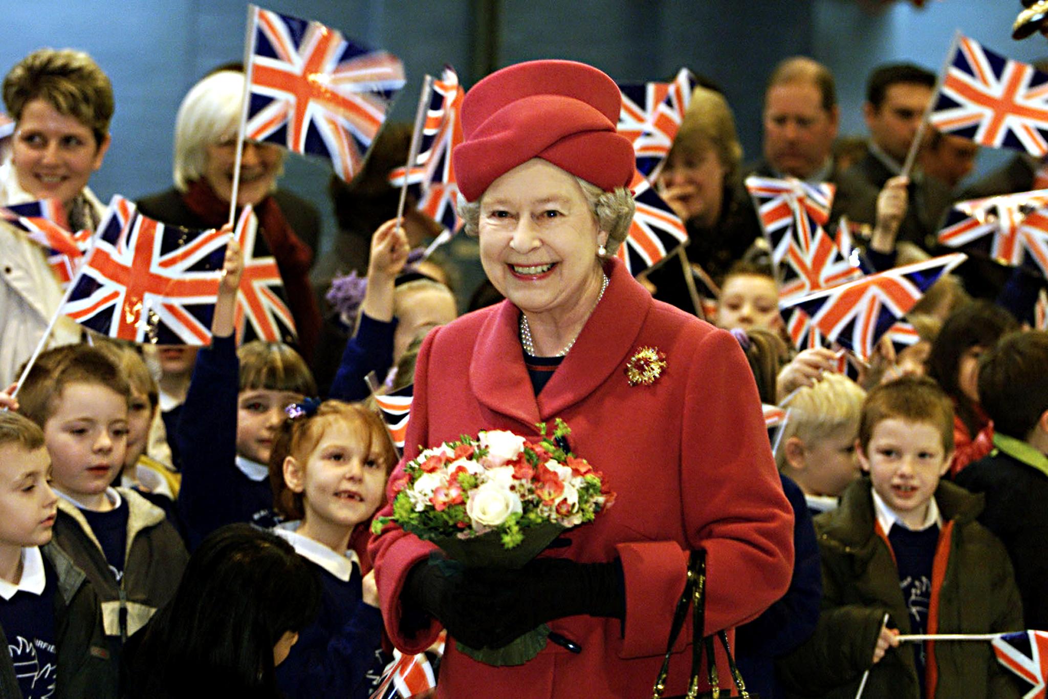 Queen Elizabeth II visits RAF Marham in January 2002, on the first public engagement of her Jubilee year