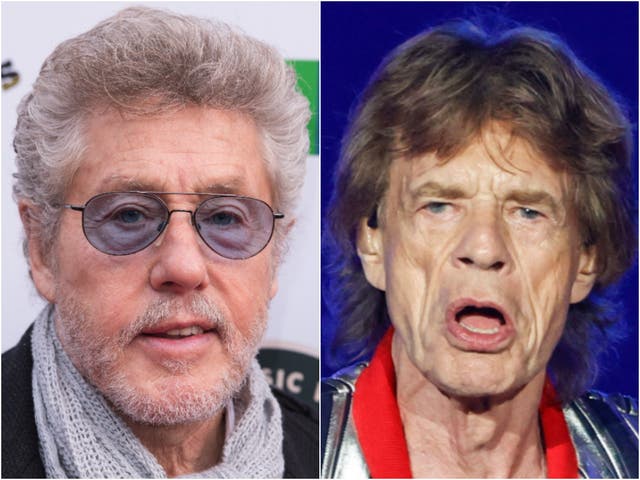 <p>Roger Daltrey and Mick Jagger</p>