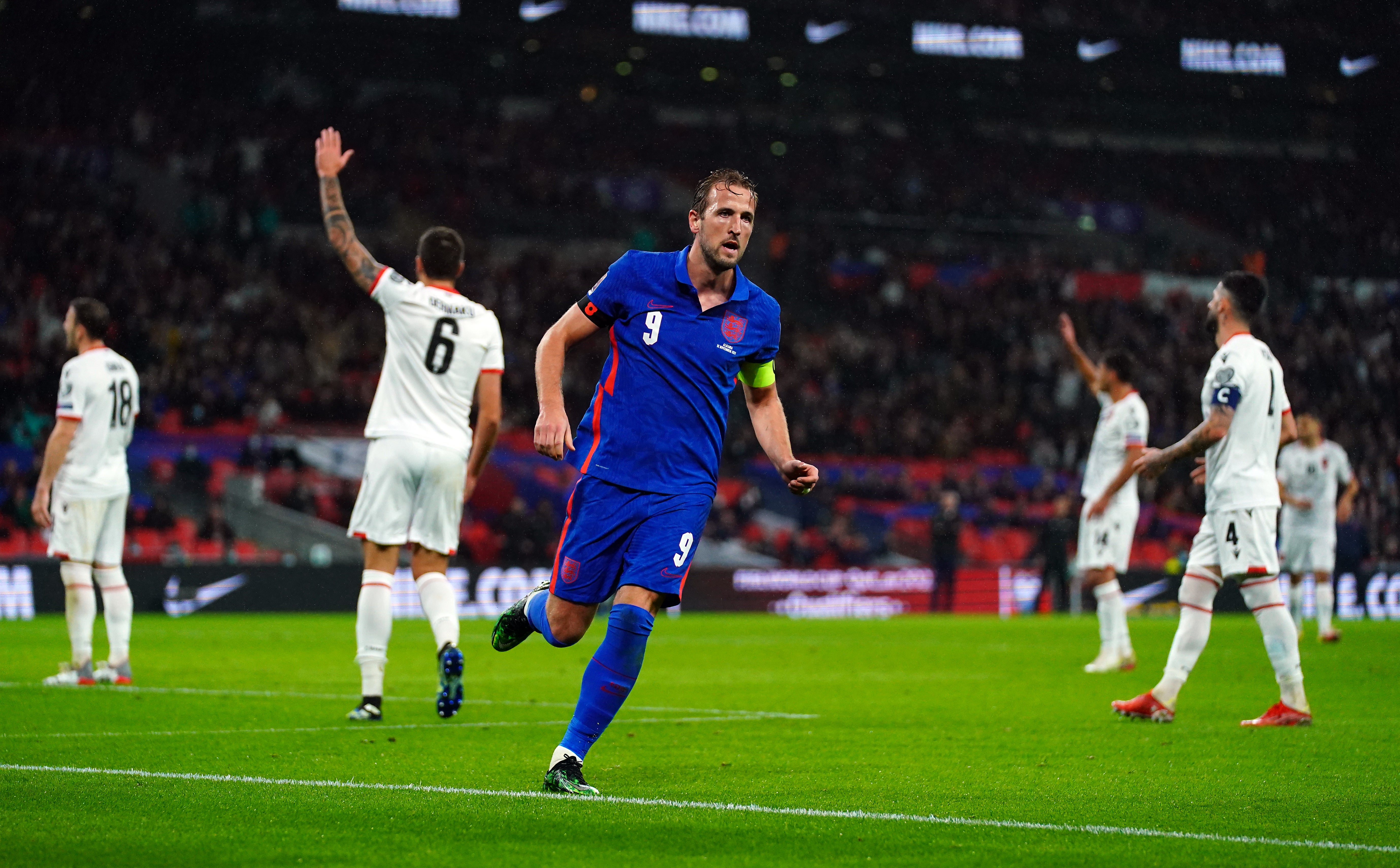 Captain Harry Kane scored a hat-trick against Albania (Nick Potts/PA)