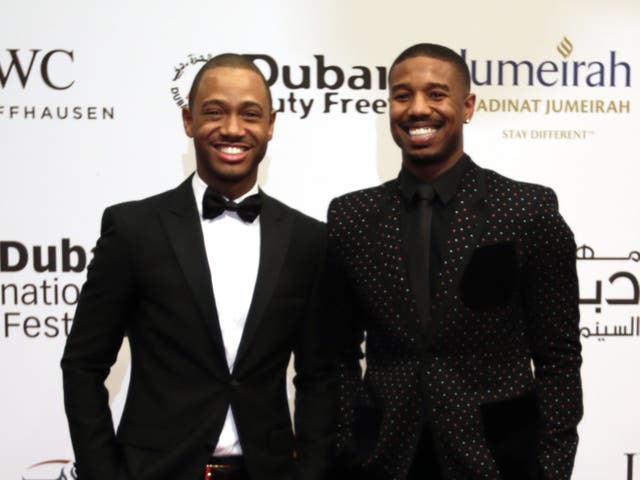 <p>TV host Terrence Jenkins (left), seen here with actor Michael B Jordan in 2015, is among the victims who were followed home </p>