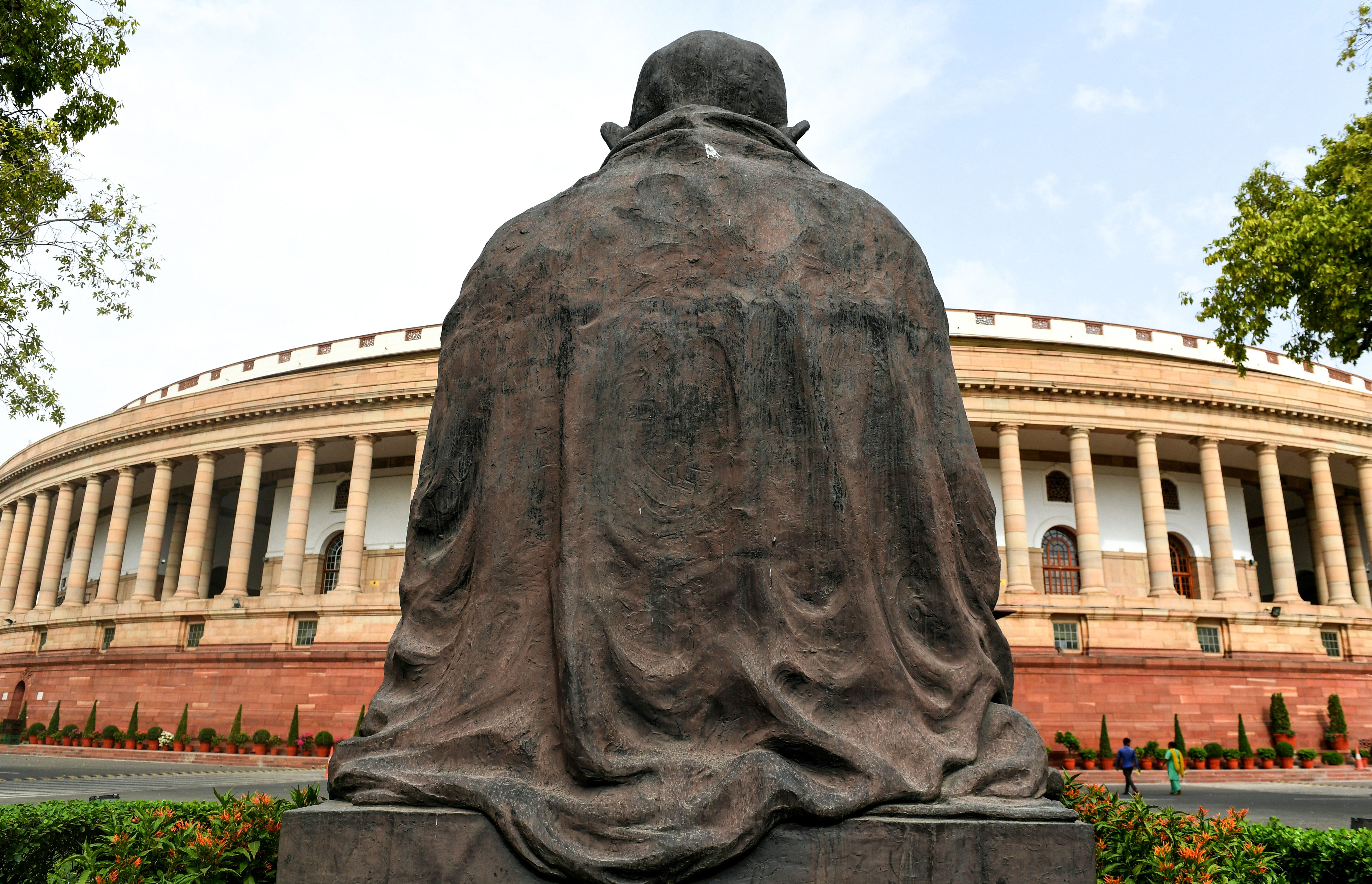 A general view of the Indian parliament building before the beginning of the first session of Narendra Modi’s second term