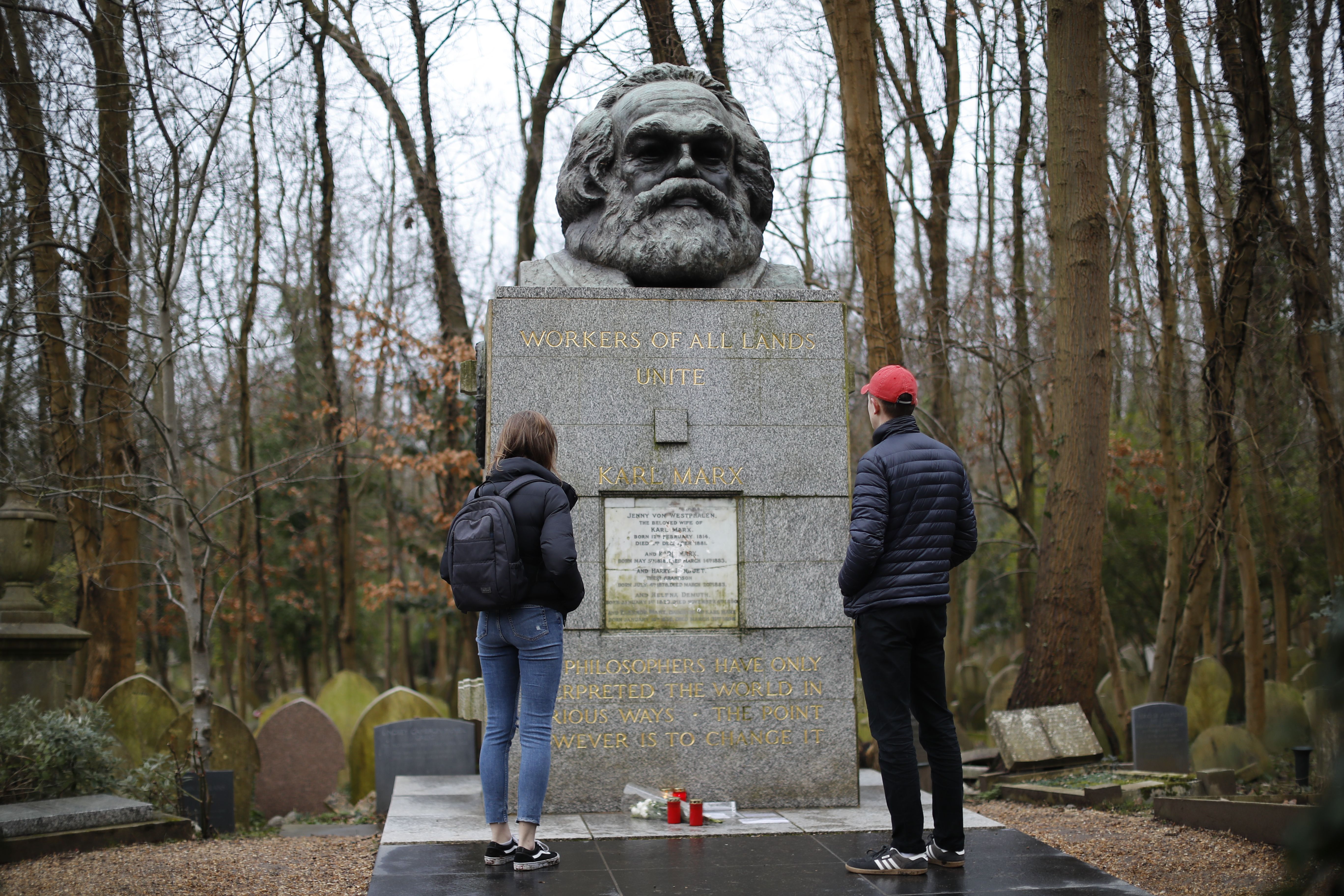 Marx’s grave in Highgate Cemetery, London