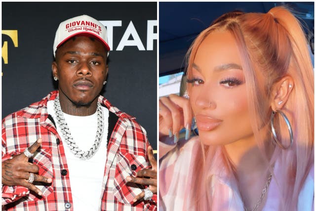<p>DaBaby (left) was involved in a row with the mother of his child, DaniLeigh</p>