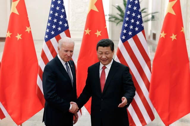 <p>File photo of US president Joe Biden and his chinese counterpart Xi Jinping</p>