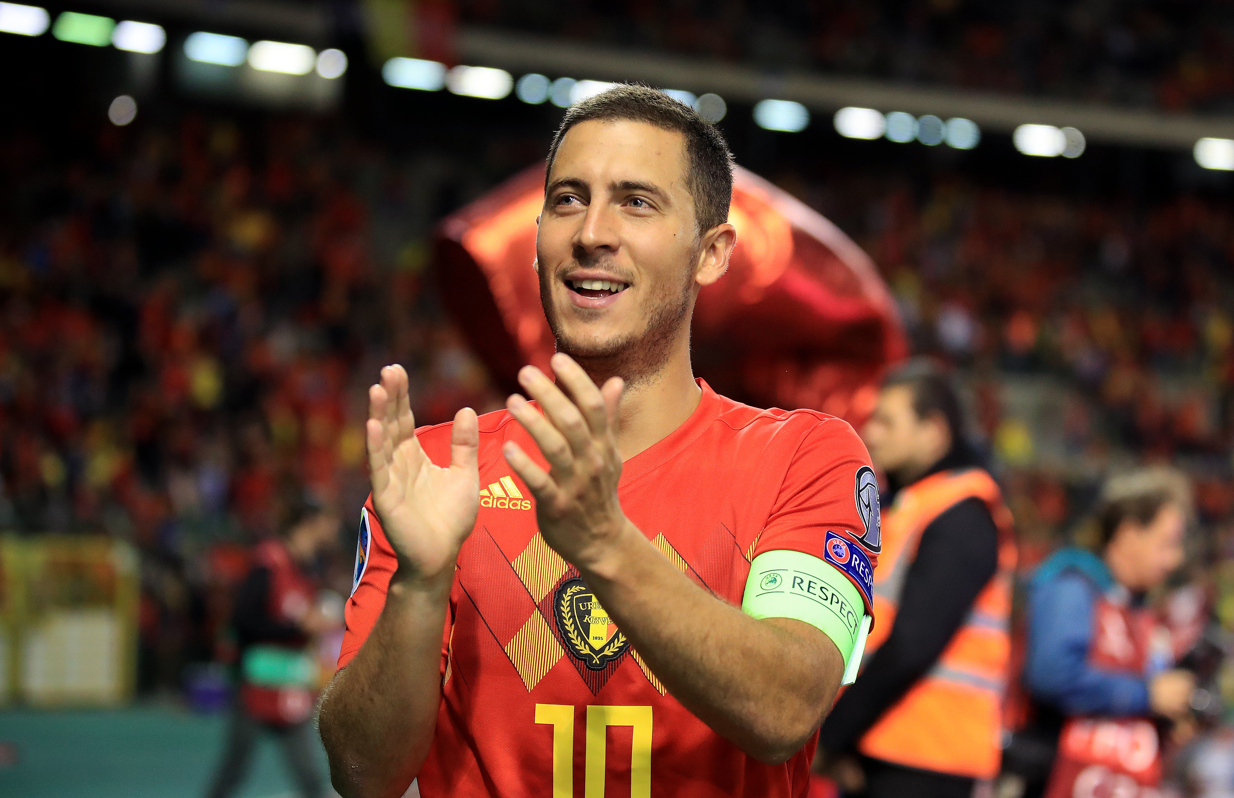 Real Madrid forward Eden Hazard has joined a lengthy list of Belgian absentees in Cardiff (Bradley Collyer/PA)