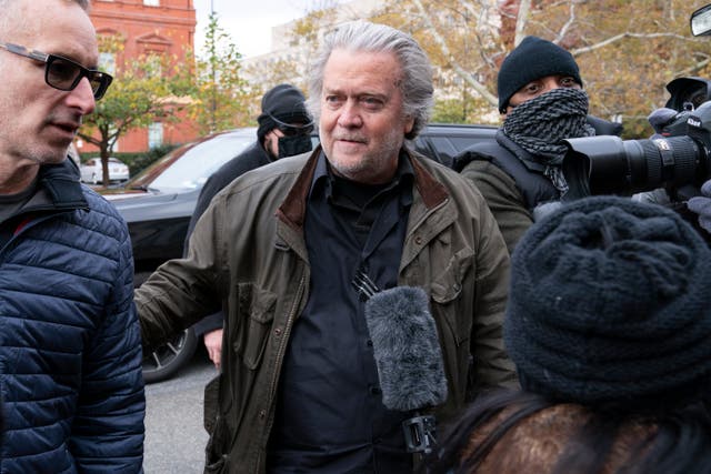 <p>Steve Bannon at a federal court appearance on 15 November </p>