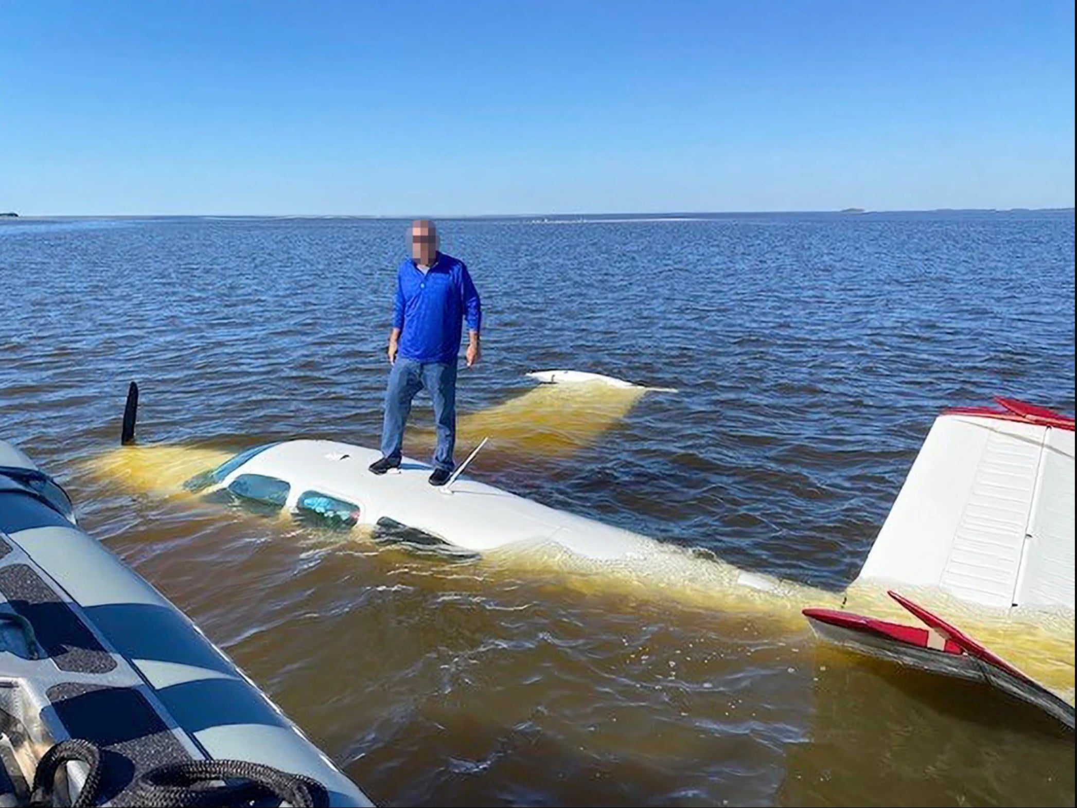 <p>A man is rescued from the top of his sinking plane after crashing it into the ocean off of the Florida coast that took place shortly after takeoff. </p>