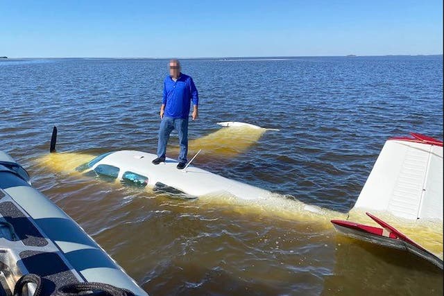<p>A man is rescued from the top of his sinking plane after crashing it into the ocean off of the Florida coast that took place shortly after takeoff. </p>