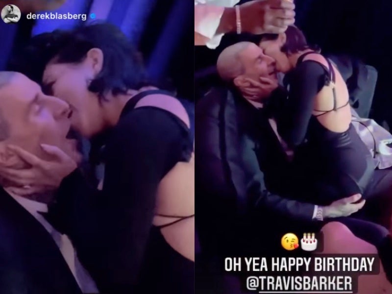 Kourtney Kardashian y Travis Barker provocan un debate con PDA durante la boda