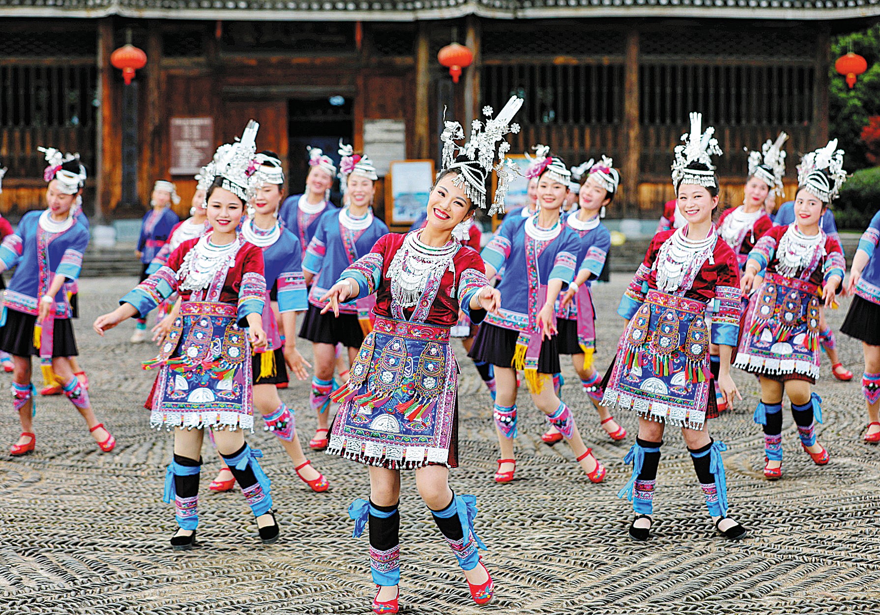 Members of the Dong ethnic group perform the Grand Song of Dong in Sanjiang Dong autonomous county, Guangxi Zhuang autonomous region