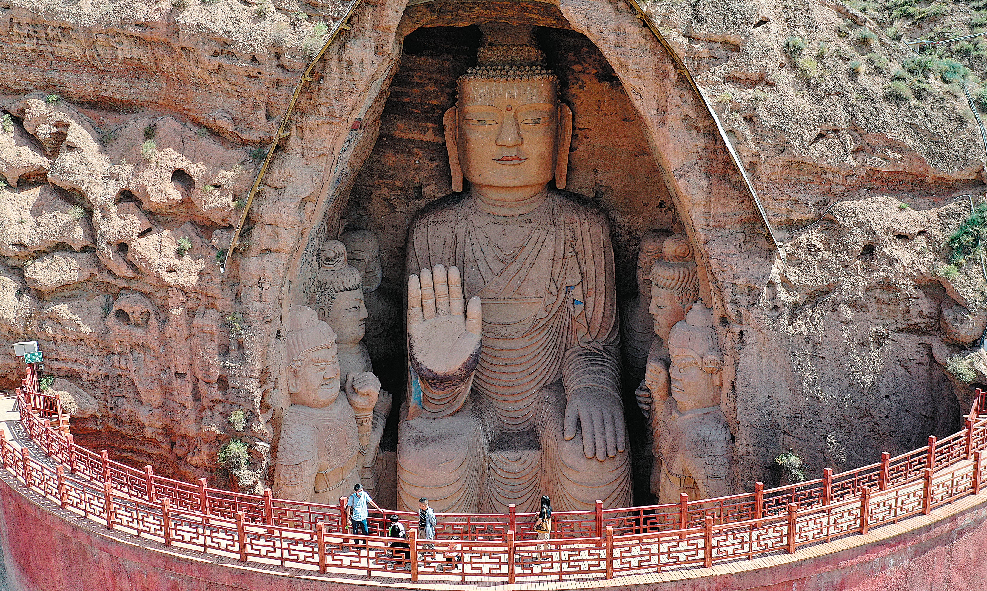 The 1,600-year-old Tiantishan Grottoes in Wuwei, Gansu province