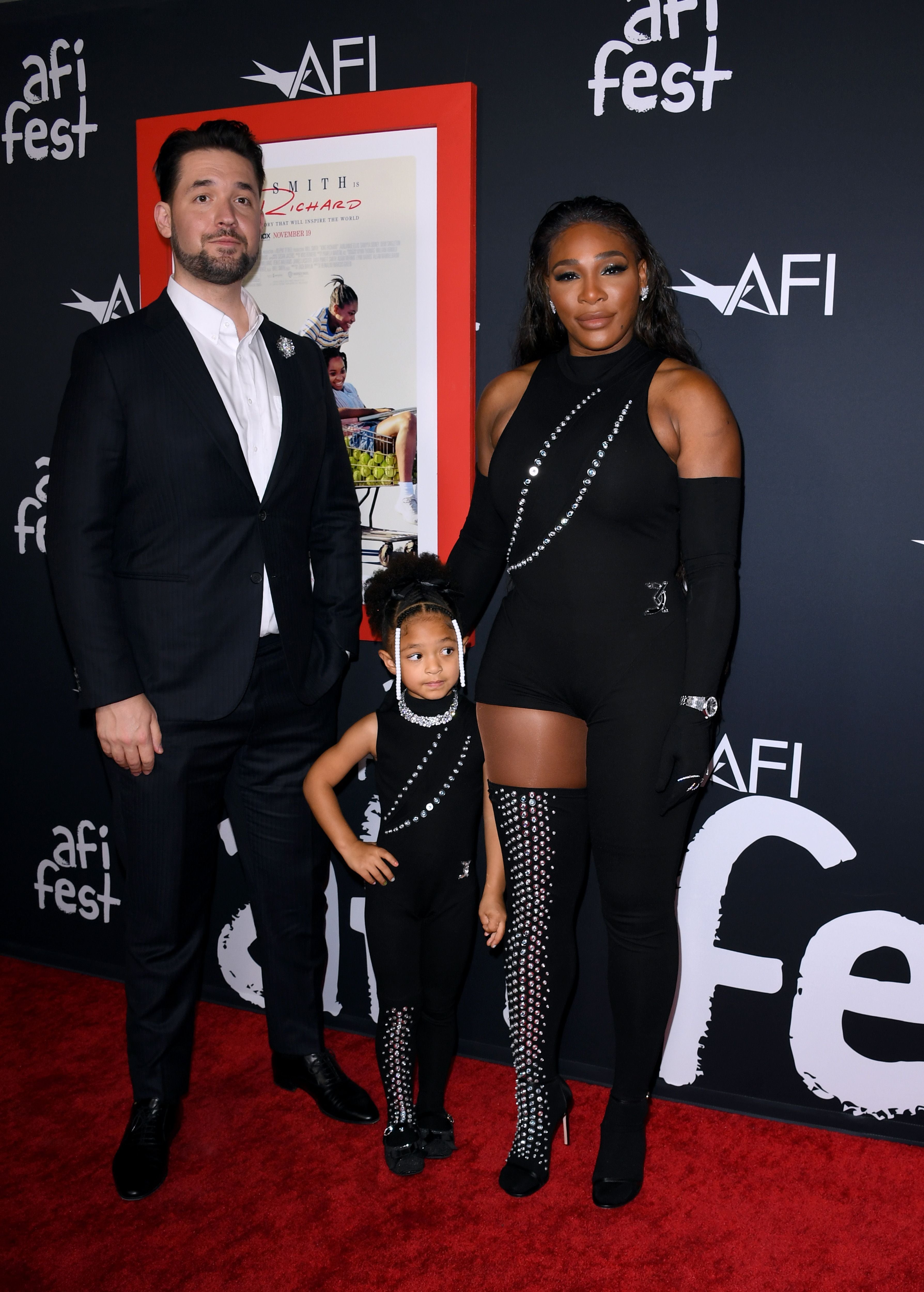 Serena Williams and her daughter match on red carpet