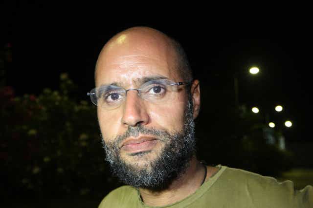<p>Saif al-Islam Gaddafi in Tripoli in 2011</p>