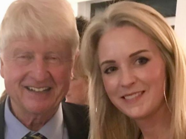 <p>Stanley Johnson pictured with Isabel Oakeshott </p>