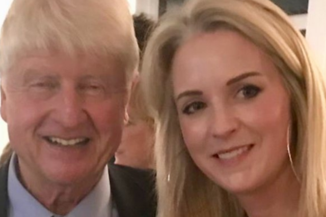 <p>Stanley Johnson pictured with Isabel Oakeshott </p>