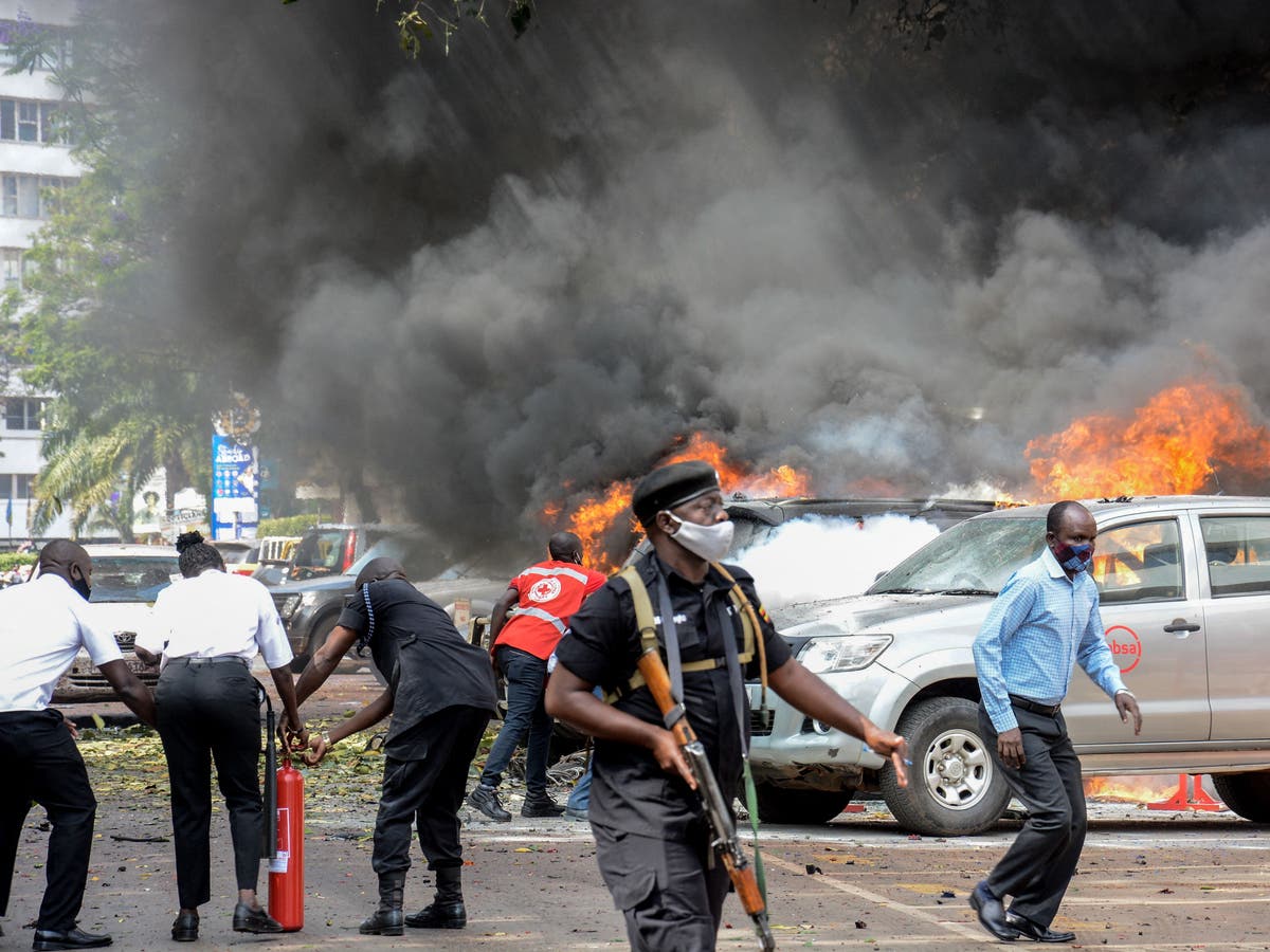 Isis admits twin Uganda suicide bombings that killed three people and wounded police officers