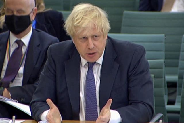 <p>Boris Johnson speaks to the Liaison Committee on Wednesday </p>