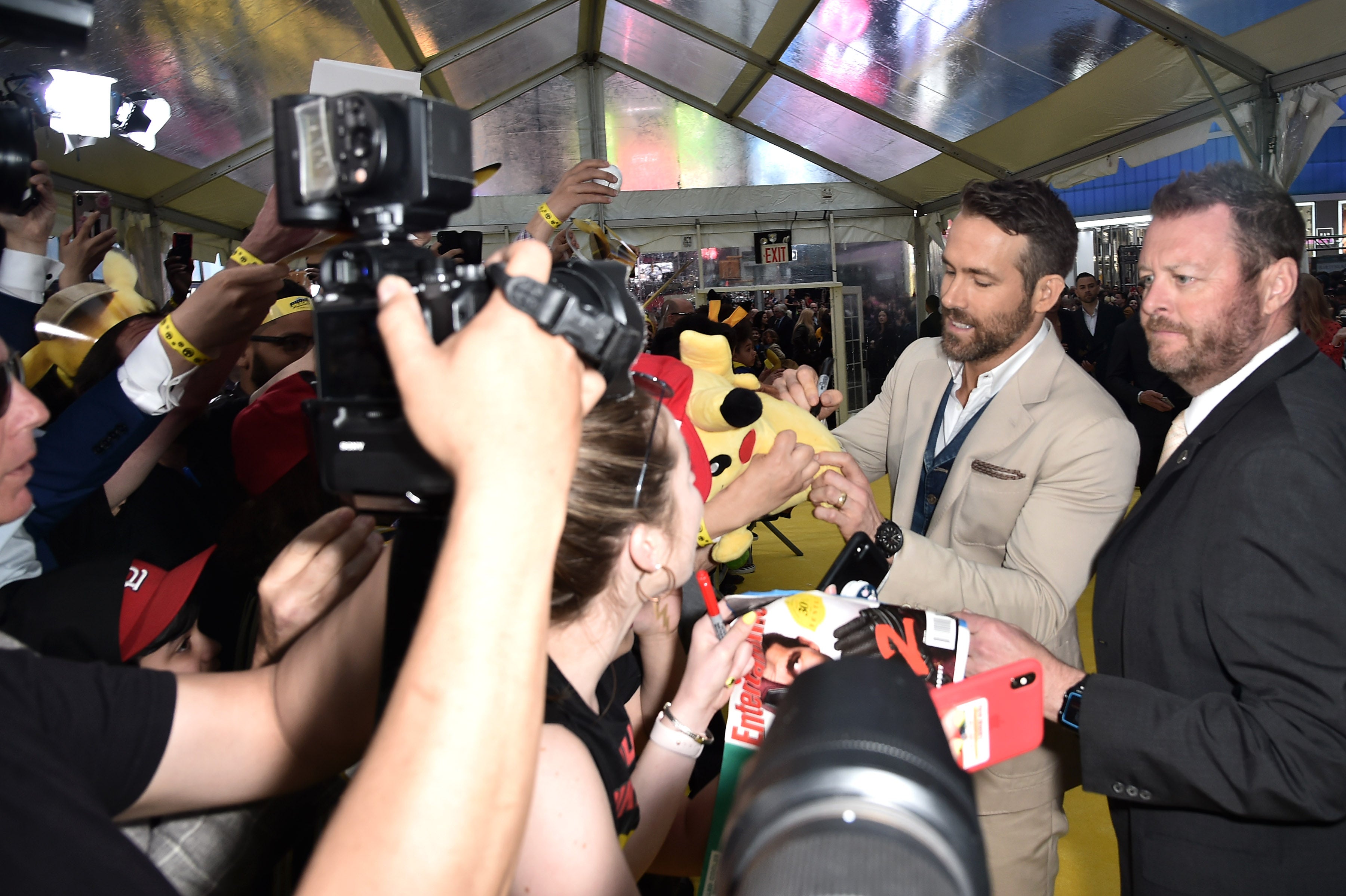 Ryan Reynolds attends the premiere of ‘Detective Pikachu’ in New York in 2019