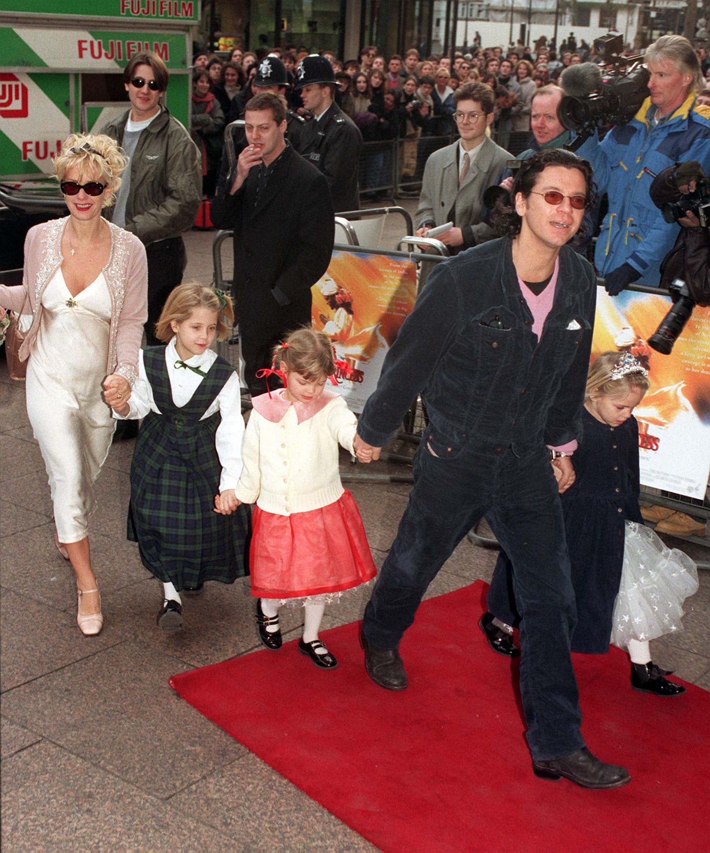 Hutchence and Yates arrive at the premiere of ‘A Little Princess’ in London