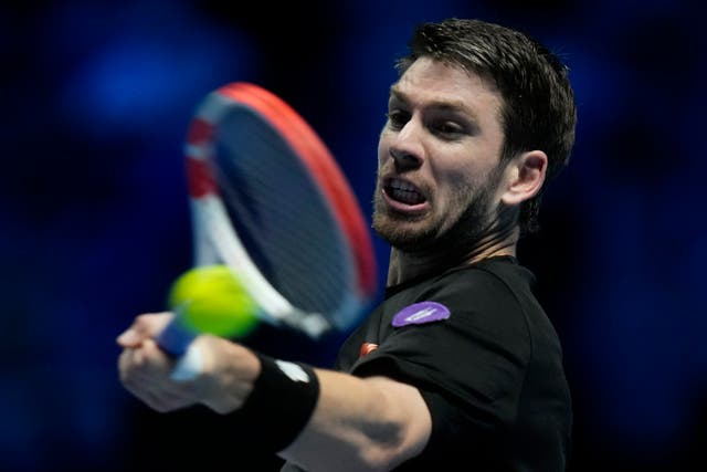 Cameron Norrie, pictured, was beaten by Casper Ruud in Turin (Luca Bruno/AP)