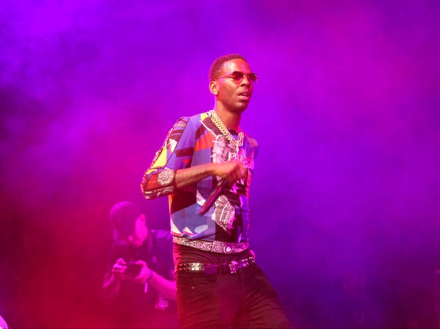 <p>Young Dolph performing at the BET Experience at the Staples Centre, LA, in 2017</p>