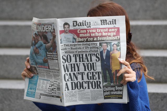 The Daily Mail could cut jobs due to rising print costs (Jonathan Brady/PA)