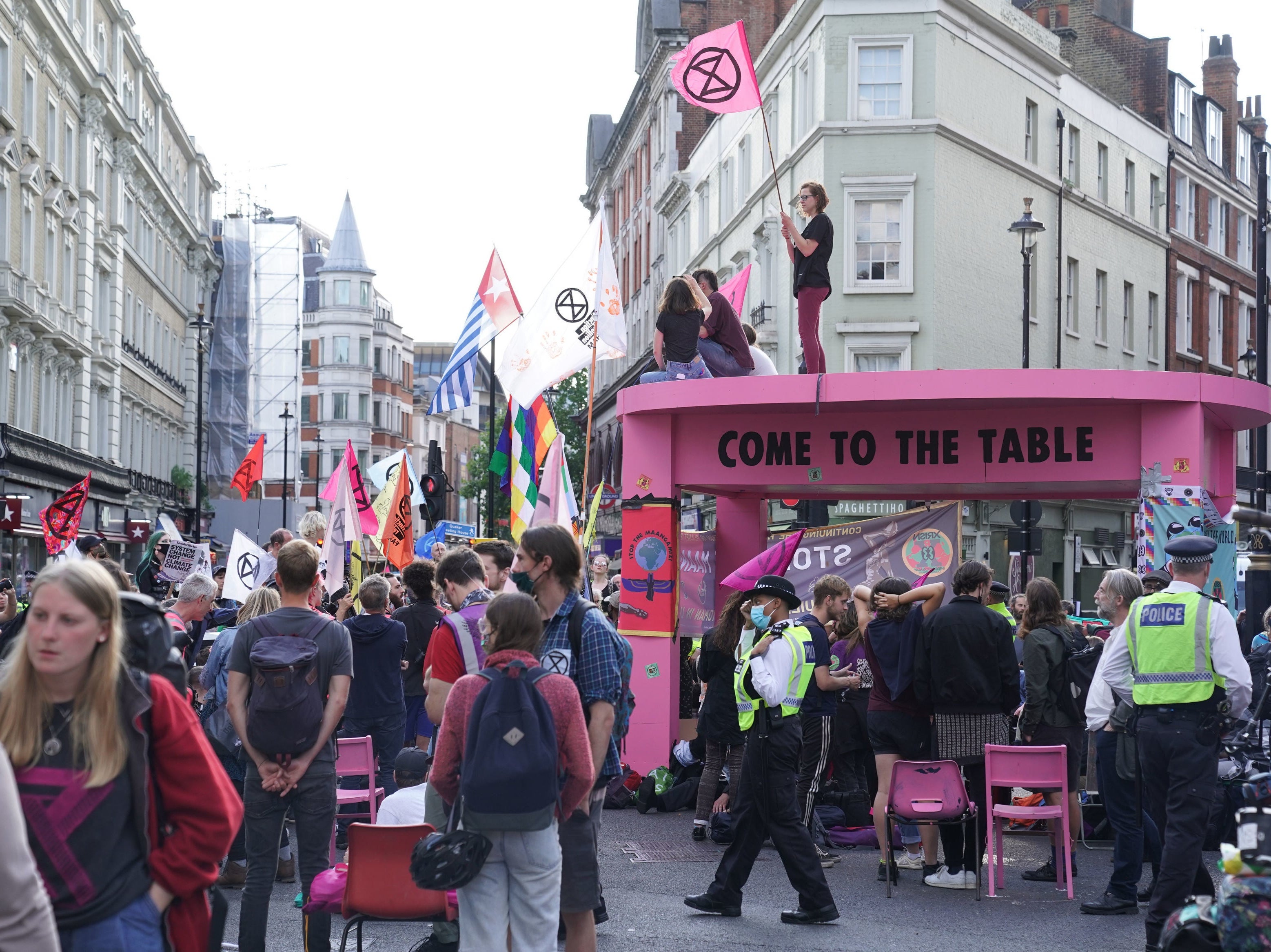 An Extinction Rebellion protest in London in August 2021