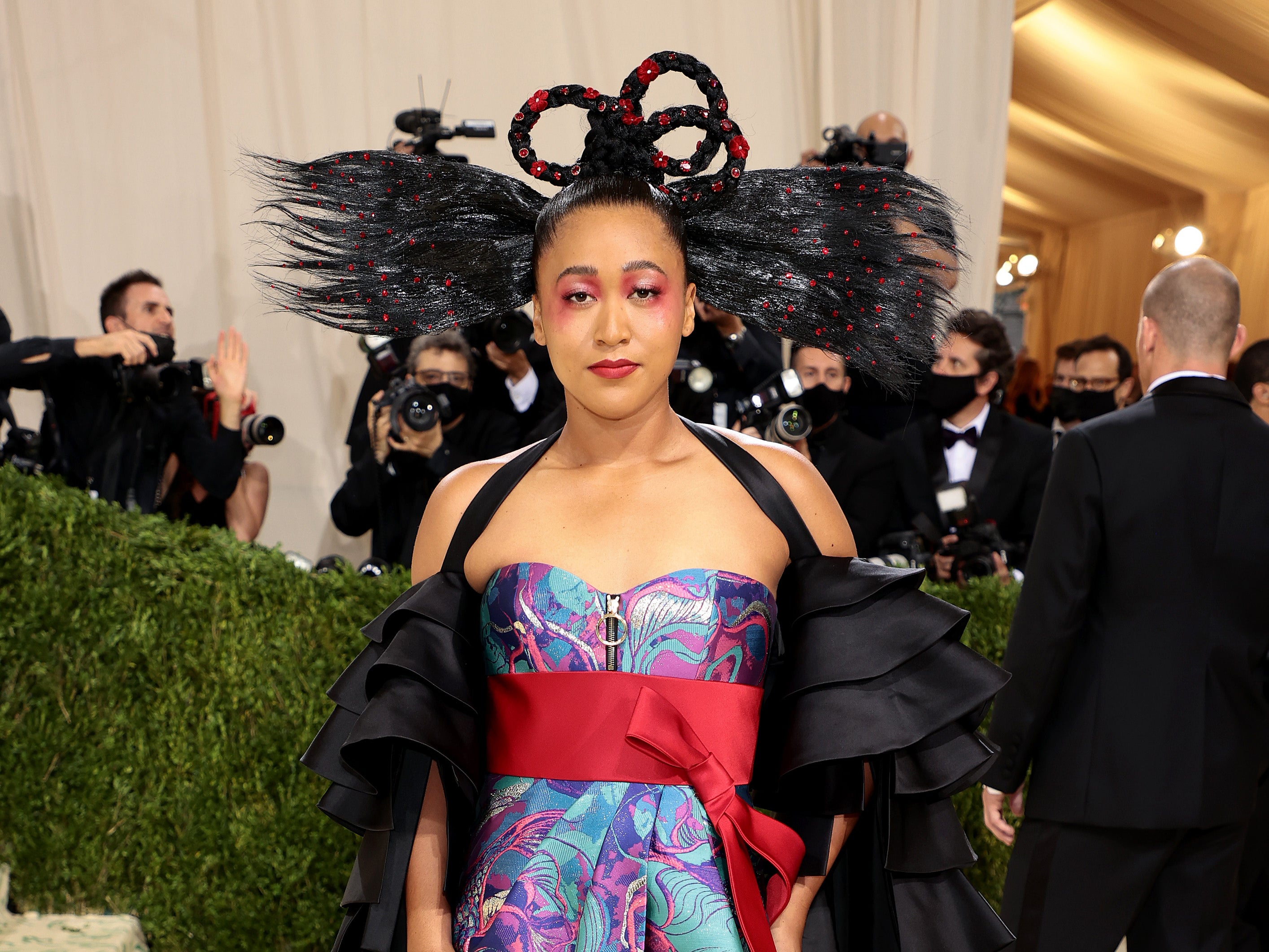 Co-chair Naomi Osaka attends The 2021 Met Gala Celebrating In America: A Lexicon Of Fashion at Metropolitan Museum of Art on September 13, 2021