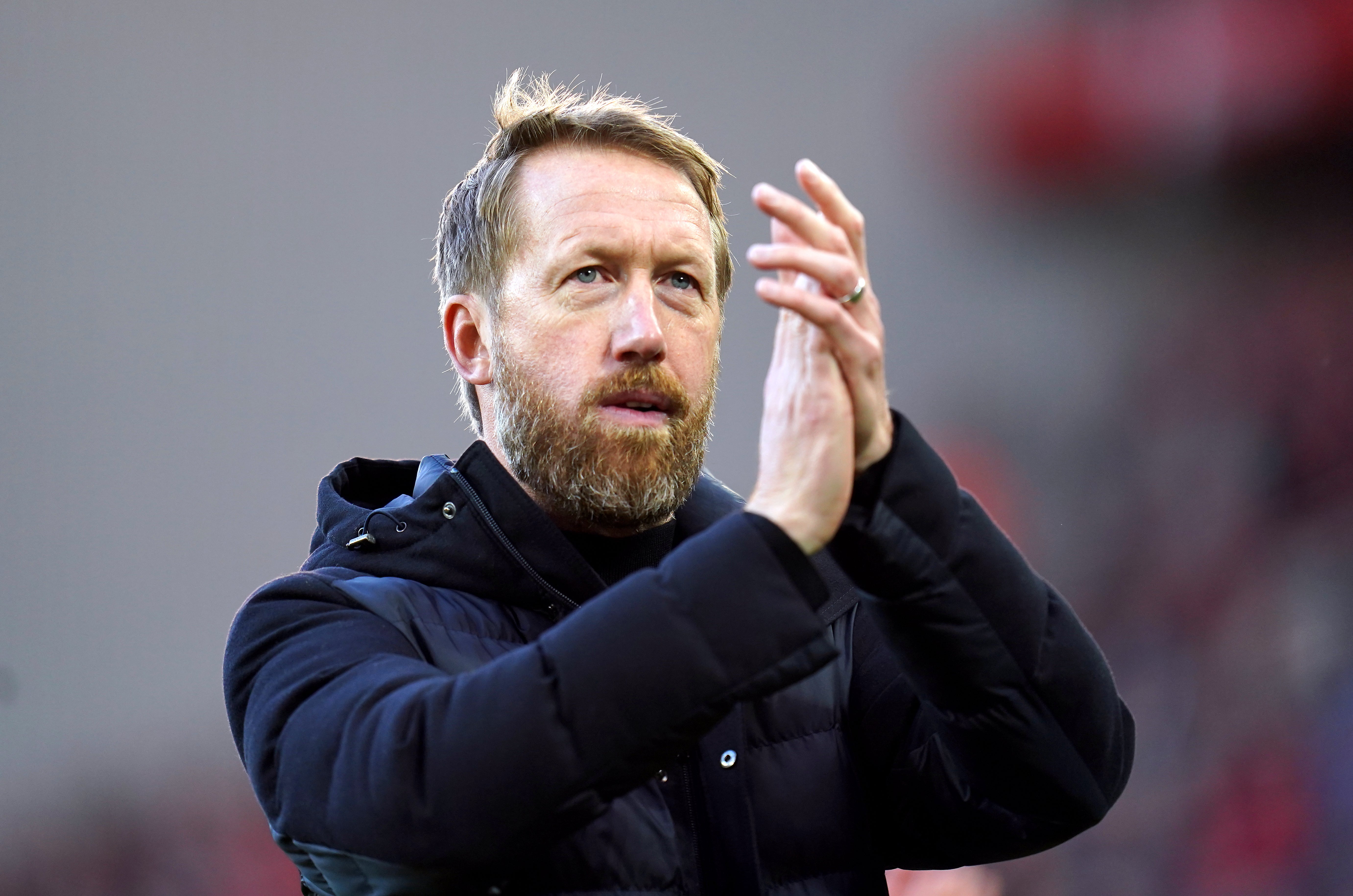 Graham Potter takes charge of his 100th Brighton match at Aston Villa (Nick Potts/PA)