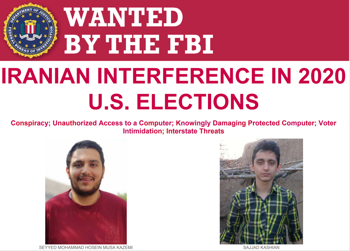 Iranian hackers indicted over ‘false flag’ campaign to influence 2020 election Iranian hackers indicted over ‘false flag’ campaign to influence 2020 election