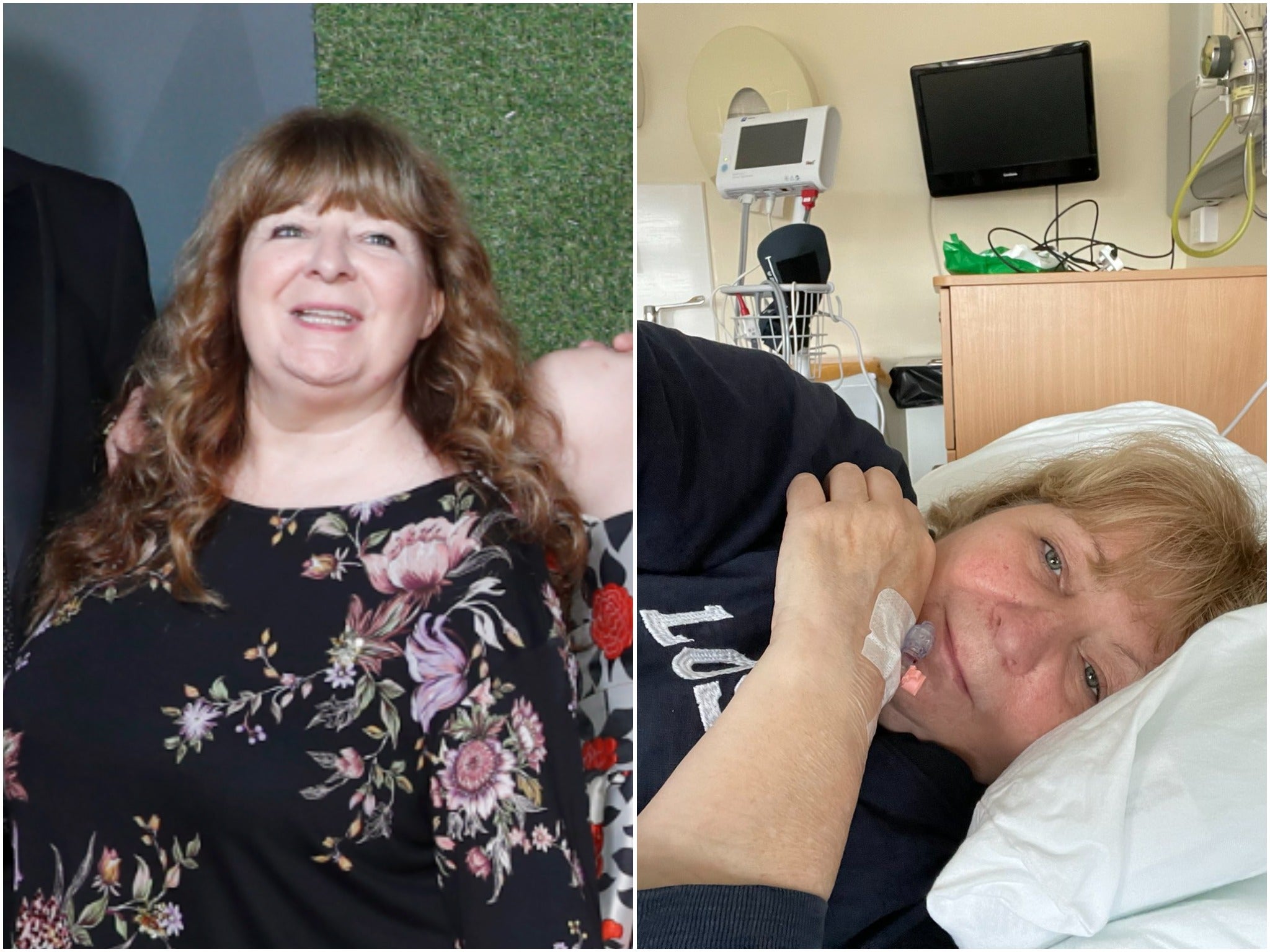 Godley in 2019 (left) and this morning in hospital
