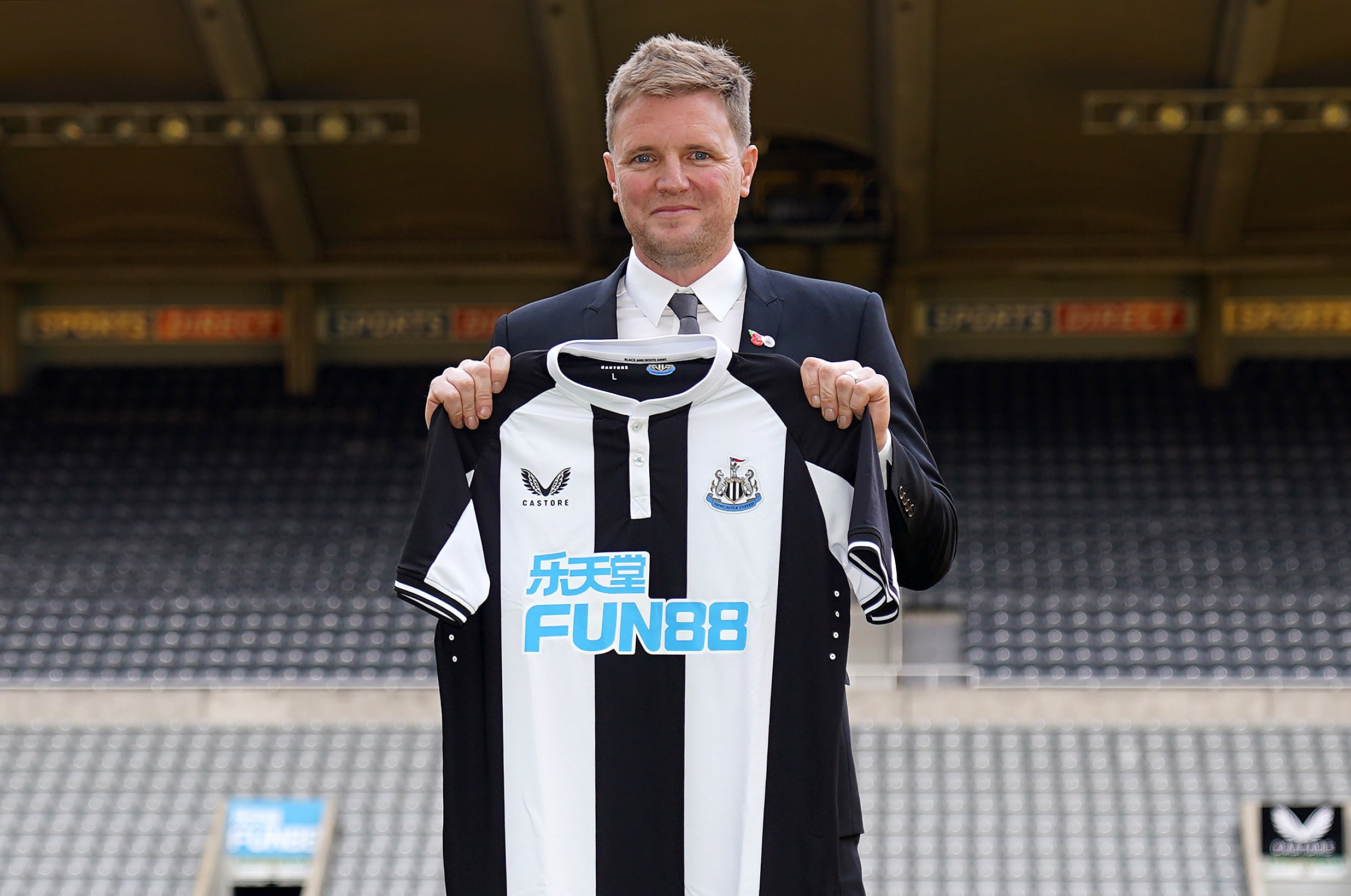 Eddie Howe will take charge of his first Newcastle game against Brentford on Saturday (Owen Humphreys/PA)