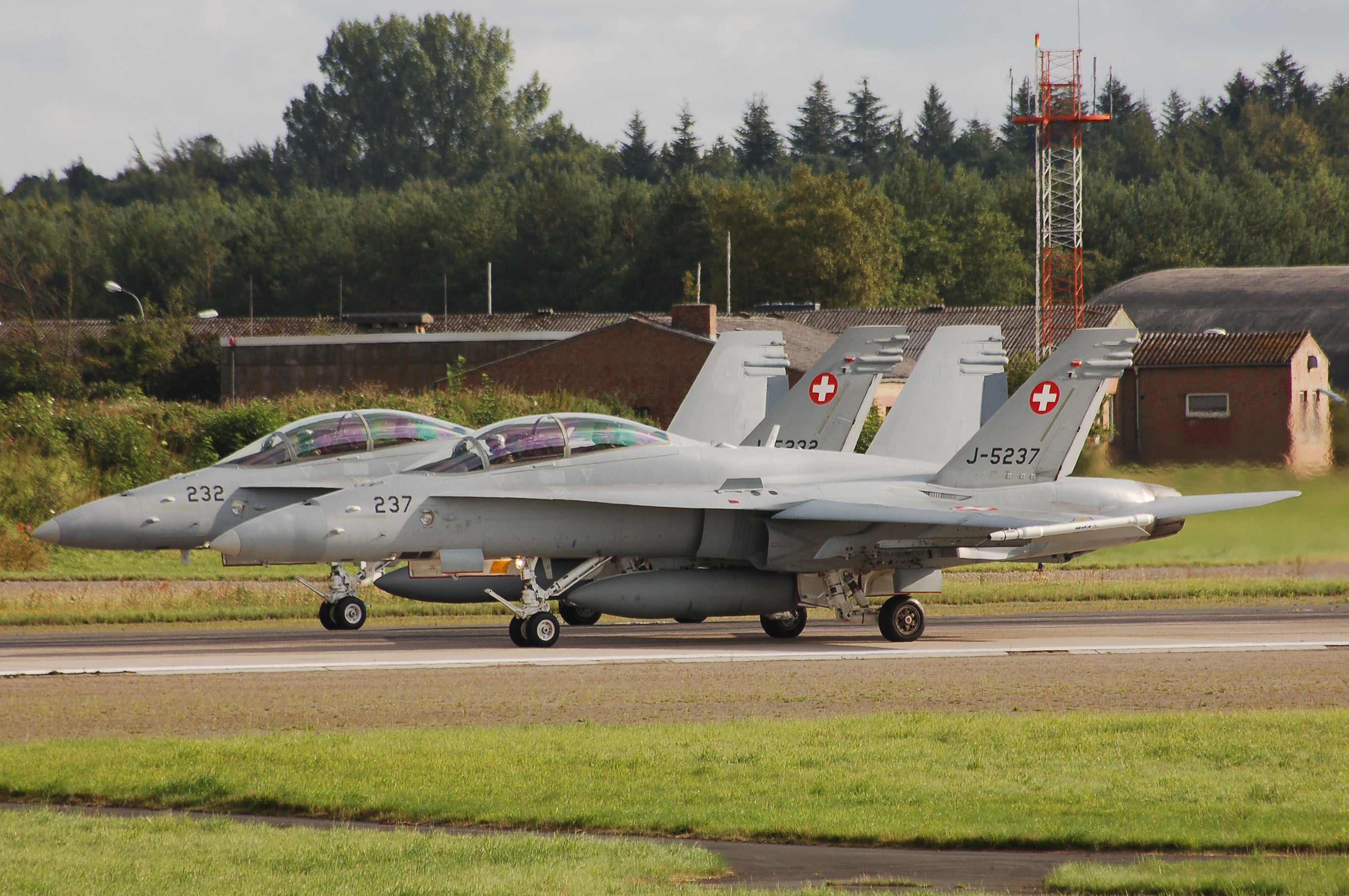 The Swiss Air Force F-18 Hornet aircraft
