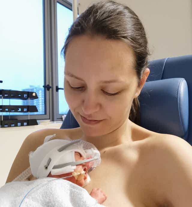 <p>Asya, 35, gave birth to Daniel at 28 weeks </p>