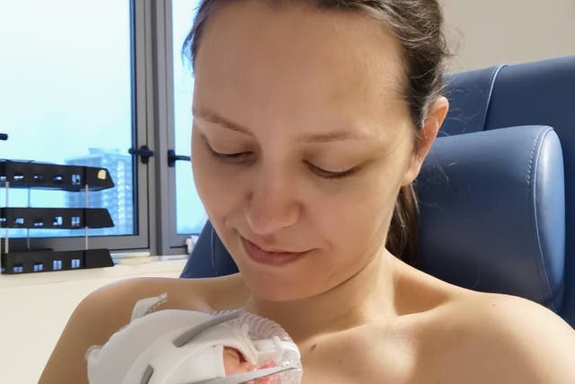 <p>Asya, 35, gave birth to Daniel at 28 weeks </p>