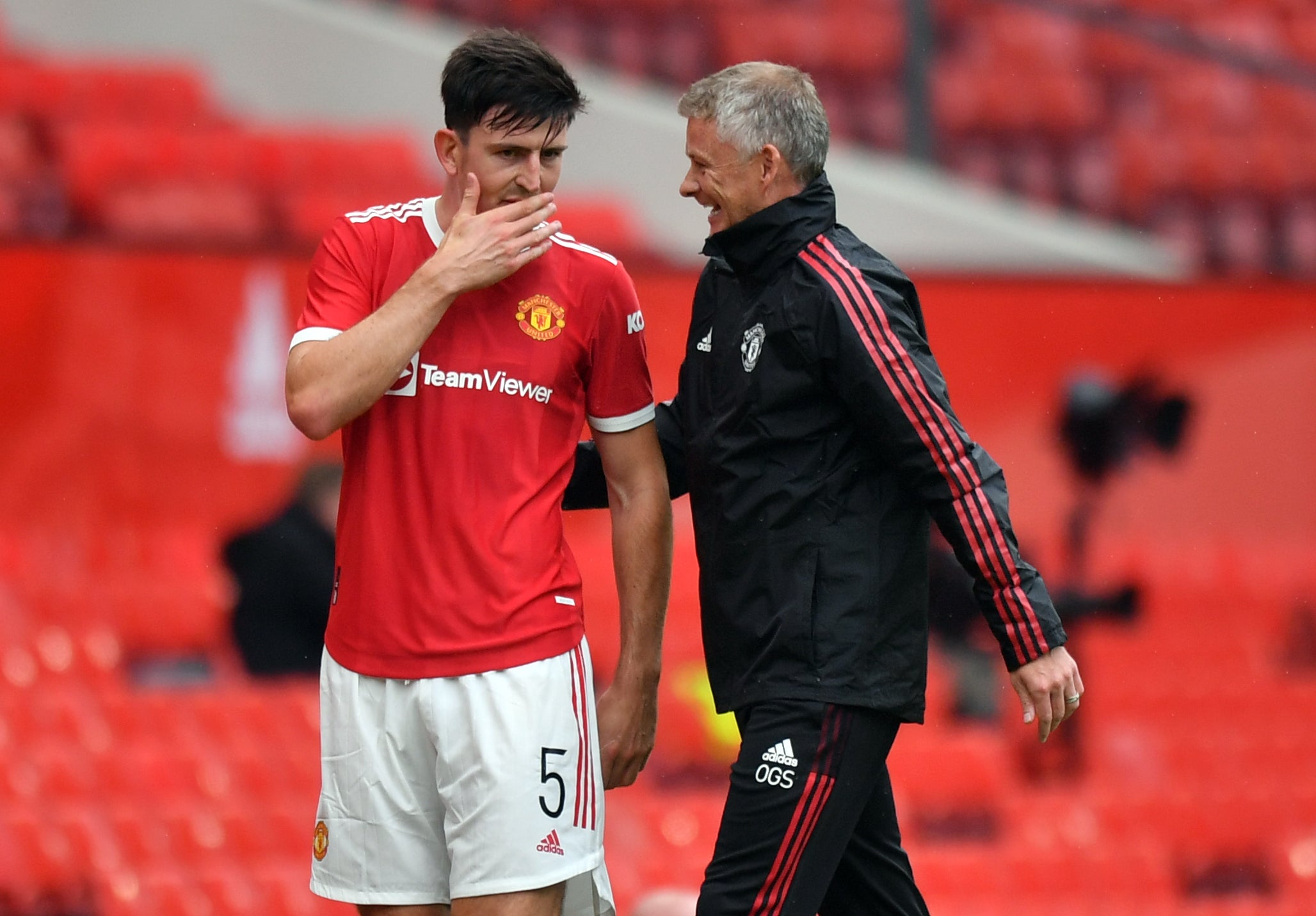 Ole Gunnar Solskjaer, right, has backed his captain Harry Maguire to silence his critics (Anthony Devlin/PA)