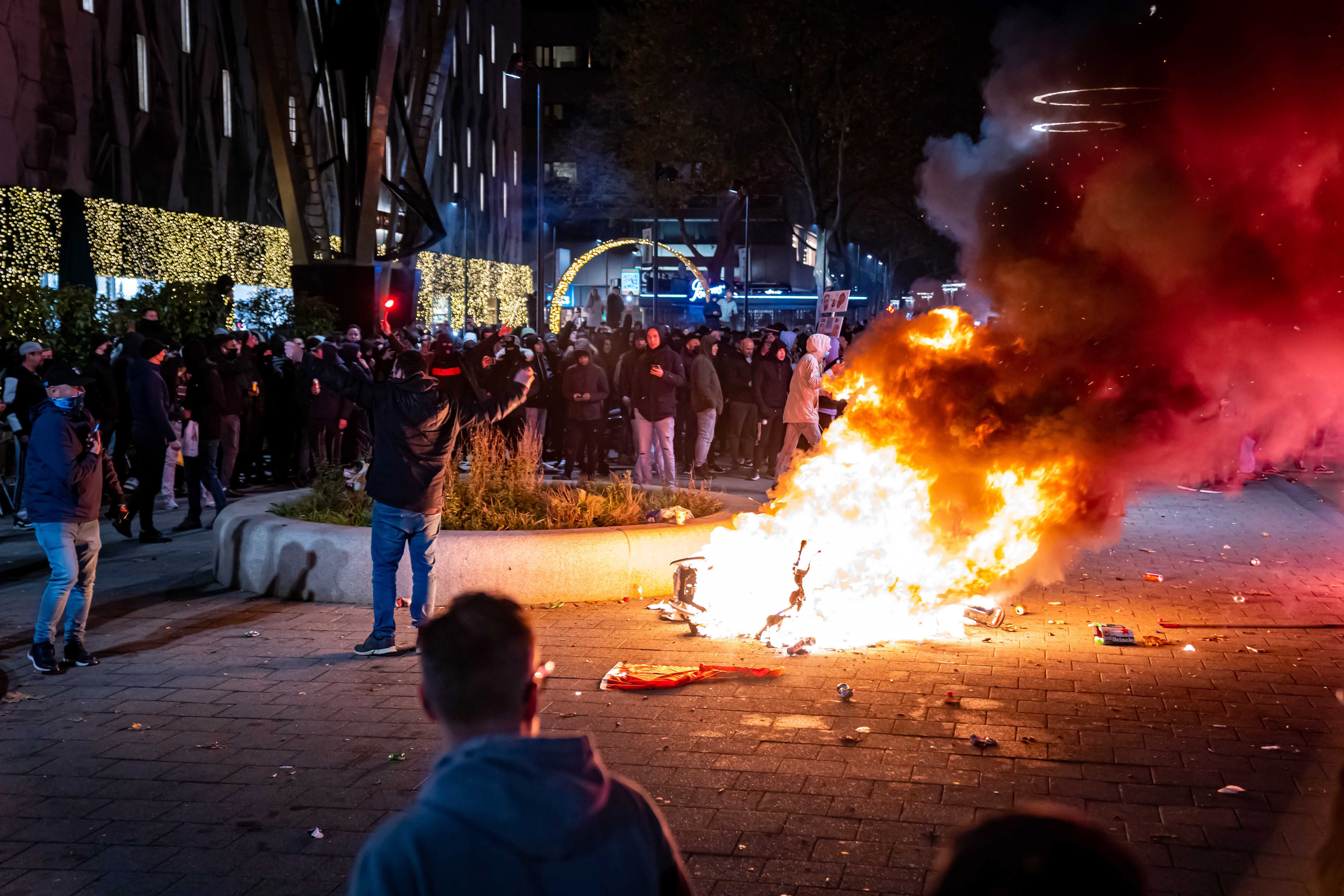 Dozens were arrested after the riots in Rotterdam